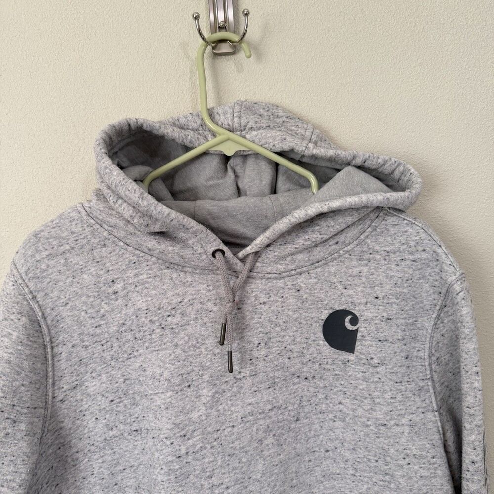 Carhartt Hoodie Women's Large Gray Pullover Sweatshirt Relaxed Fit Pocket - Picture 2 of 7